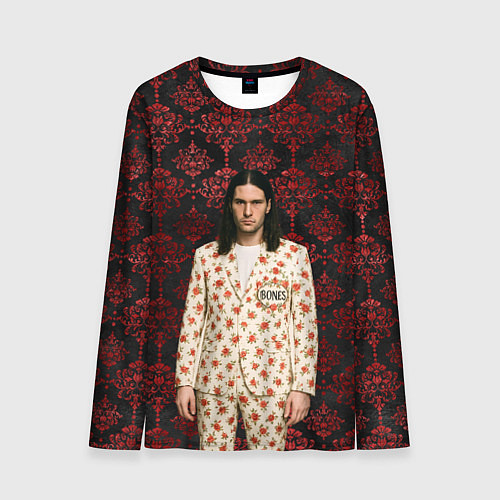 Мужской лонгслив Bones в костюме с розами / 3D-принт – фото 1