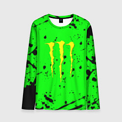 Лонгслив мужской Monster energy кислотные брызги, цвет: 3D-принт