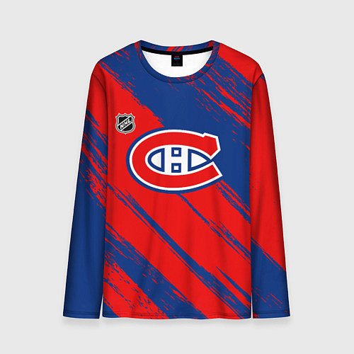 Мужской лонгслив Монреаль Канадиенс - брызги / 3D-принт – фото 1