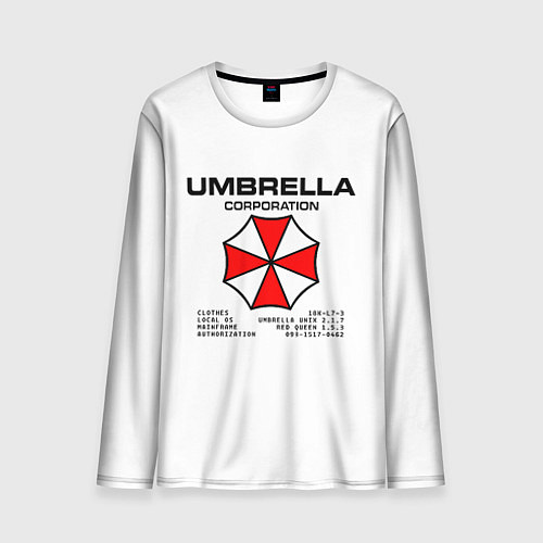 Мужской лонгслив Umbrella protokol - white / 3D-принт – фото 1