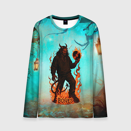 Мужской лонгслив Bones в стиле демона / 3D-принт – фото 1