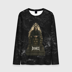 Лонгслив мужской Bones сидит на троне из черепов, цвет: 3D-принт