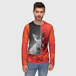 Лонгслив мужской Хмурый кролик, цвет: 3D-принт — фото 2