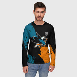 Лонгслив мужской Сан Хосе Шаркс - два цвета, цвет: 3D-принт — фото 2