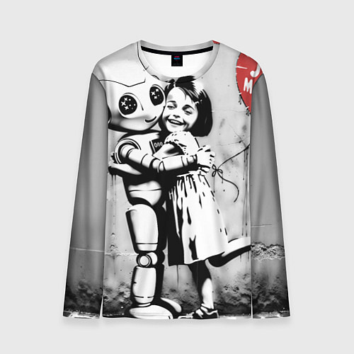 Мужской лонгслив ИИ и девочка с красным шариком / 3D-принт – фото 1