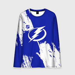 Лонгслив мужской Тампа Бэй Лайтнинг - синяя краска, цвет: 3D-принт