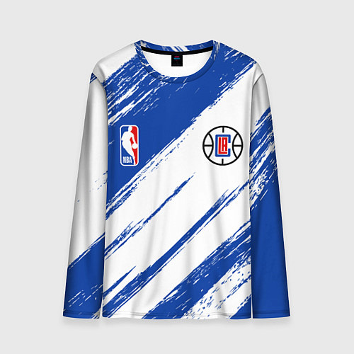 Мужской лонгслив Клипперс - синяя краска / 3D-принт – фото 1