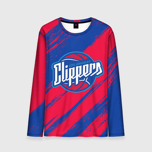 Мужской лонгслив Клипперс - красно синие / 3D-принт – фото 1