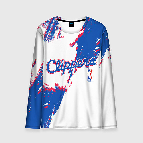 Мужской лонгслив Клипперс - разлитая краска / 3D-принт – фото 1