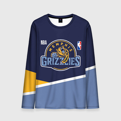 Мужской лонгслив Мемфис Гриззлис - линии / 3D-принт – фото 1