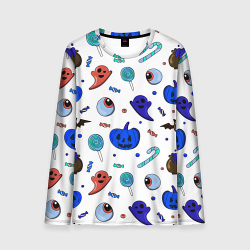Мужской лонгслив Halloween white / 3D-принт – фото 1