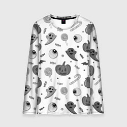 Мужской лонгслив Halloween grey and white
