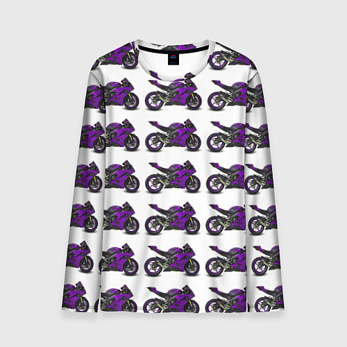Мужской лонгслив Motorcycle purple / 3D-принт – фото 1