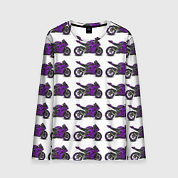 Лонгслив мужской Motorcycle purple, цвет: 3D-принт