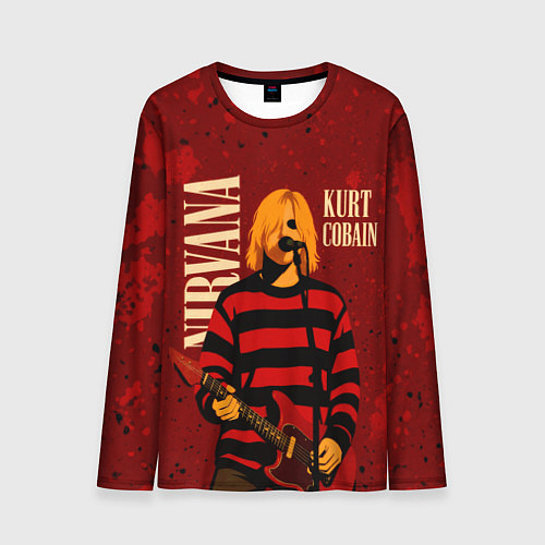 Мужской лонгслив Нирвана, гранж из 90-х / 3D-принт – фото 1