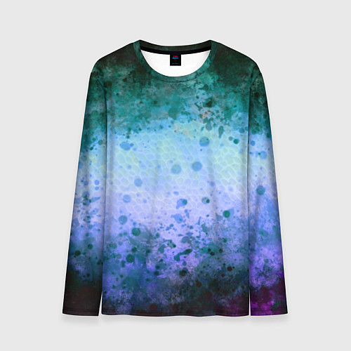 Мужской лонгслив Абстракция - blue-green acid / 3D-принт – фото 1