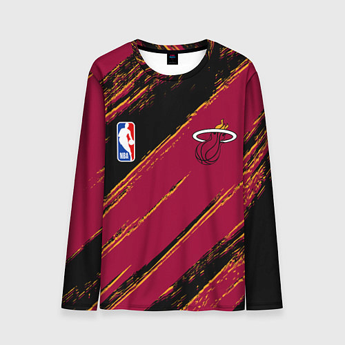 Мужской лонгслив Майами Хит - цвета команды / 3D-принт – фото 1