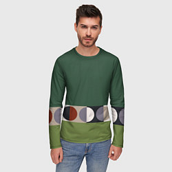 Лонгслив мужской Луна Малевича сосновый зеленый, цвет: 3D-принт — фото 2