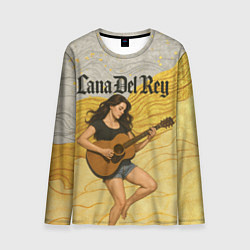 Лонгслив мужской Lana Del Rey с гитарой, цвет: 3D-принт