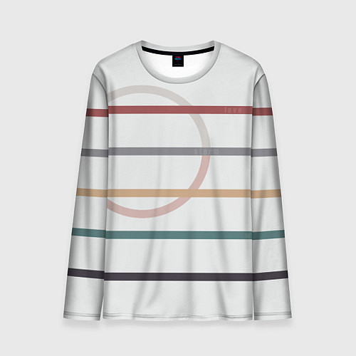 Мужской лонгслив Stripes and circle / 3D-принт – фото 1