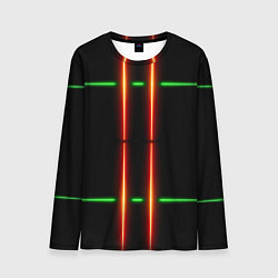 Лонгслив мужской Neon green black red line, цвет: 3D-принт