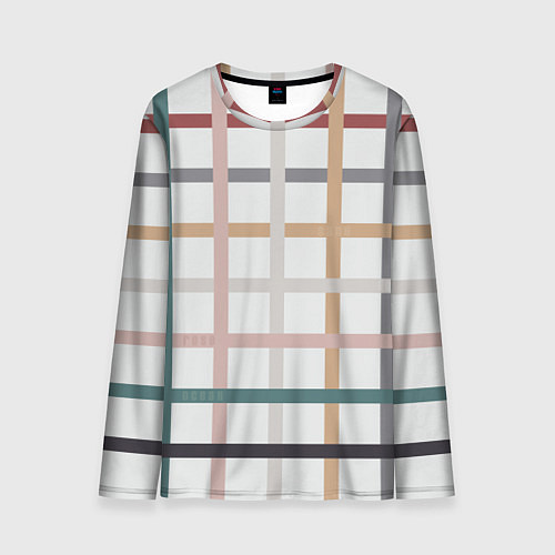 Мужской лонгслив Плетенка пастельная / 3D-принт – фото 1