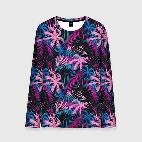 Мужской лонгслив Palm pink blue pink / 3D-принт – фото 1