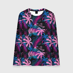 Лонгслив мужской Palm pink blue pink, цвет: 3D-принт