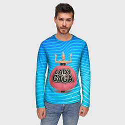 Лонгслив мужской Леди Гага в круглой надувной юбке, цвет: 3D-принт — фото 2