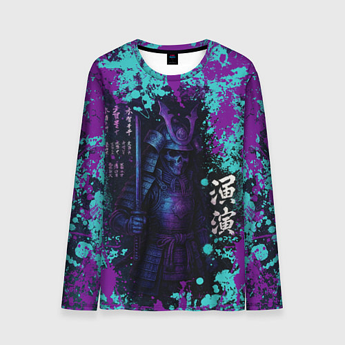 Мужской лонгслив Неоновый призрак самурая / 3D-принт – фото 1