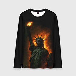 Лонгслив мужской Статуя свободы в огне, цвет: 3D-принт