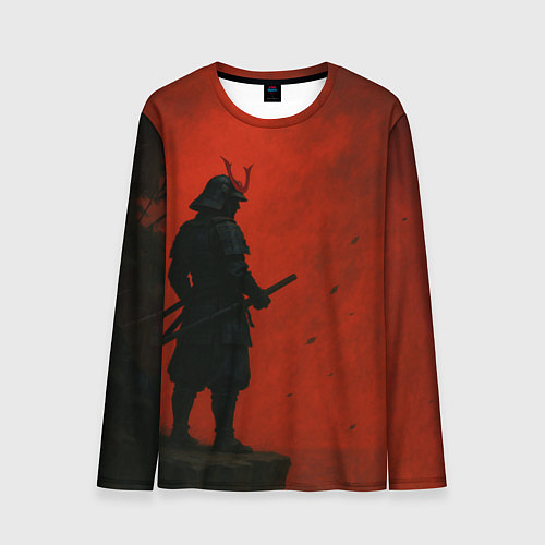 Мужской лонгслив Ghost of Tsushima - алый / 3D-принт – фото 1