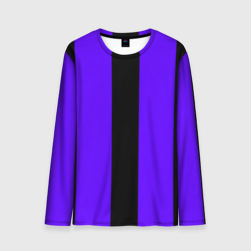 Мужской лонгслив Color purple black stripes / 3D-принт – фото 1