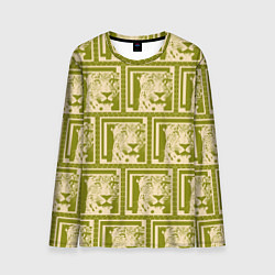 Мужской лонгслив Леопард в оливковом