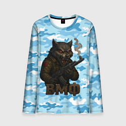 Лонгслив мужской Волк с красными глазами ВМФ, цвет: 3D-принт