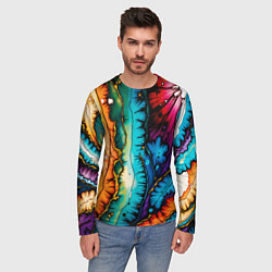 Лонгслив мужской Разноцветный узор, цвет: 3D-принт — фото 2