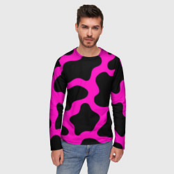 Лонгслив мужской Розовая коровья расцветка, цвет: 3D-принт — фото 2