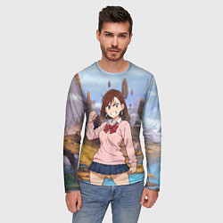 Лонгслив мужской Сиратори Айра злая - Дандадан, цвет: 3D-принт — фото 2