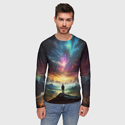 Лонгслив мужской Shocking the cosmos, цвет: 3D-принт — фото 2