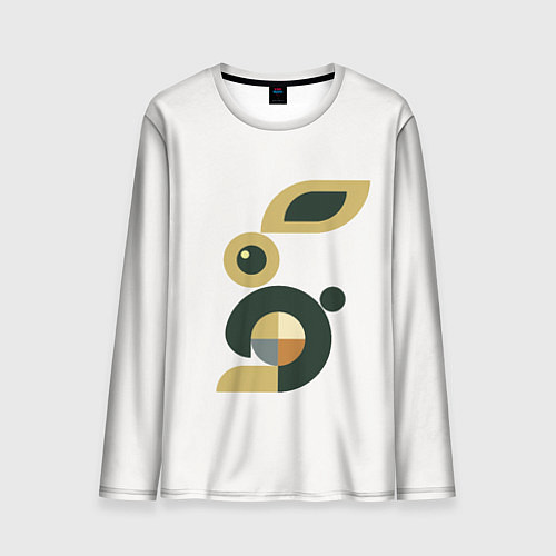 Мужской лонгслив Черный кролик в стиле модерн / 3D-принт – фото 1