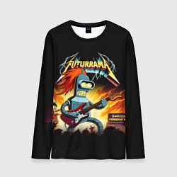 Мужской лонгслив Bender is a hard rock guitarist - Futurama