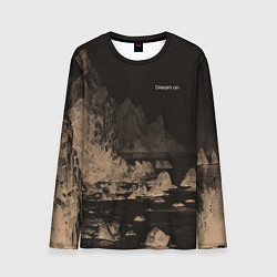 Лонгслив мужской Dream on тёмно-коричневый, цвет: 3D-принт