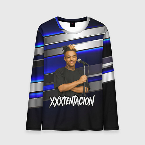 Мужской лонгслив XXXTentacion с микрофоном довольный / 3D-принт – фото 1