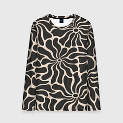 Мужской лонгслив Цветы black pattern