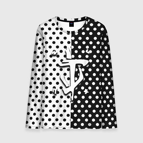 Мужской лонгслив Doom точки черно белые / 3D-принт – фото 1