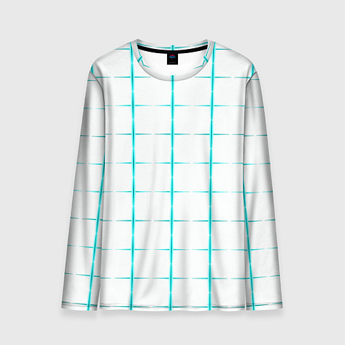 Мужской лонгслив Color white light blue crosses / 3D-принт – фото 1