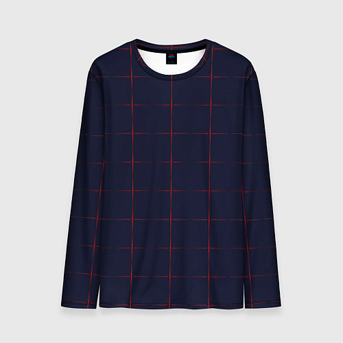 Мужской лонгслив Color dark blue red crosses / 3D-принт – фото 1