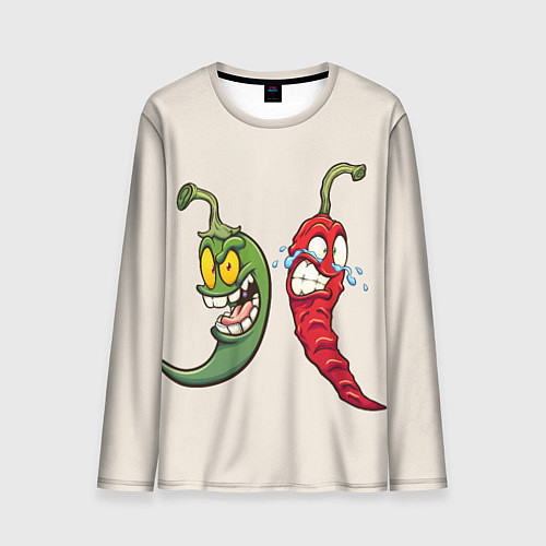 Мужской лонгслив Мультяшные чили перцы безумные / 3D-принт – фото 1