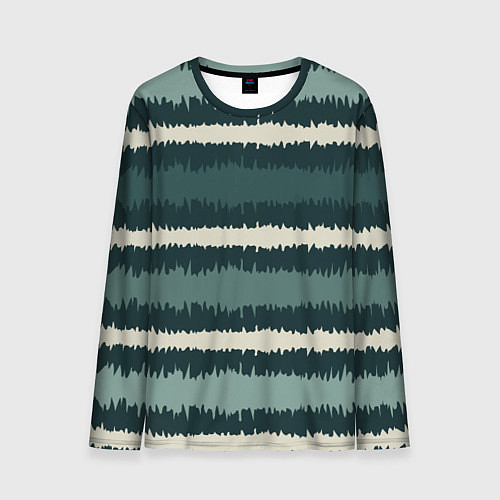 Мужской лонгслив Полосы зигзагообразные зеленые / 3D-принт – фото 1