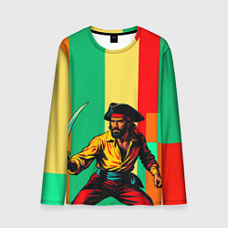Лонгслив мужской Пират поп-арт, цвет: 3D-принт